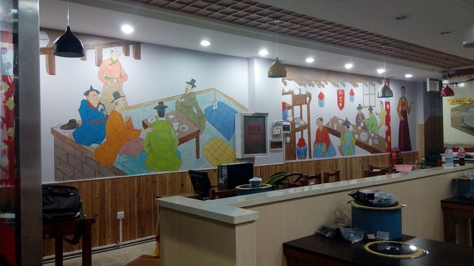 太原大花布烤肉餐厅墙绘