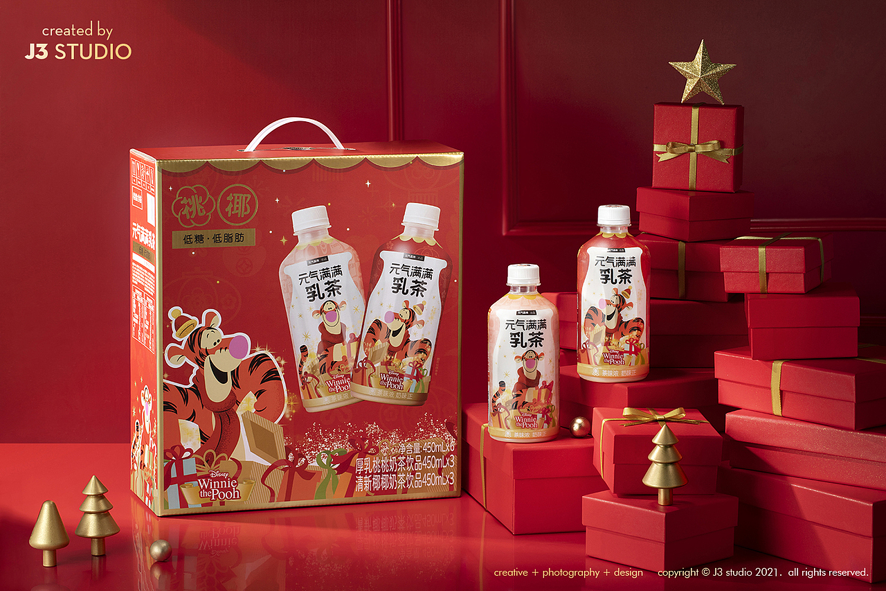 元气森林 I 迪士尼联名乳茶圣诞&新年拍摄（图ZMjgwMzA2ODYw） - 产品摄影 - 站酷设计师J3studio原创素材 - 站酷ZCOOL