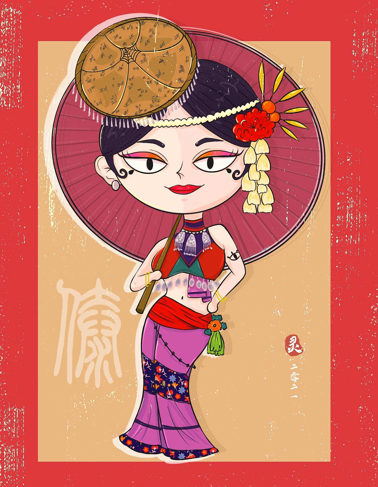 《灵》——傣灵（图ZMjQ5ODU1Njcy） - 创作习作 - 站酷设计师爱打球的海绵原创素材 - 站酷ZCOOL
