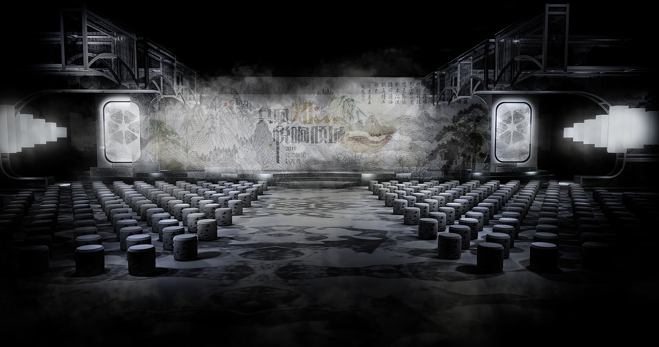 淡雅色系中国风 地产年会（图ZMTY1NjMxNzE2） - 舞台美术 - 站酷设计师王蒜蓉Wotswrong原创素材 - 站酷ZCOOL