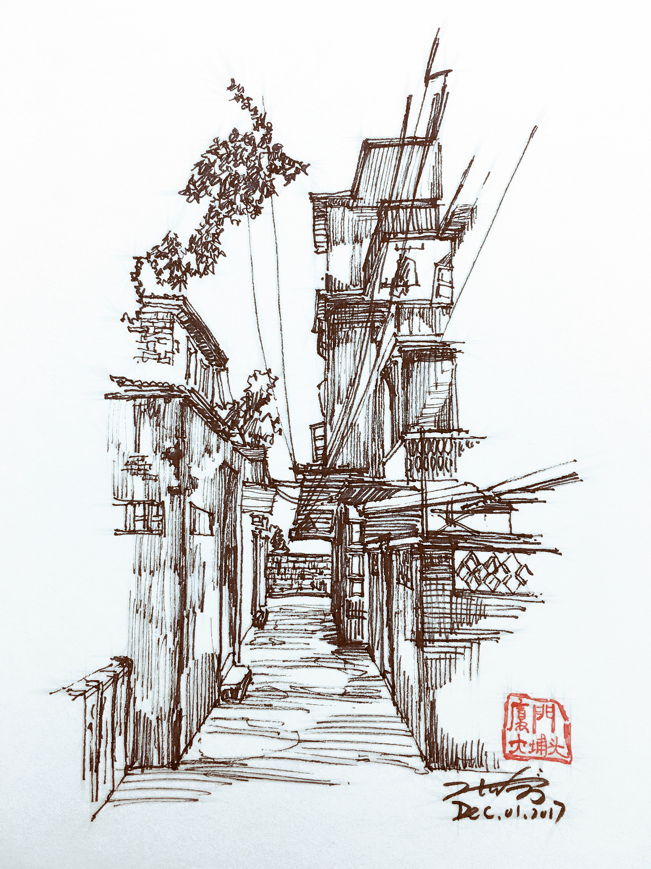 厦门和鼓浪屿的风景建筑速写_达芬琦的绘画世界-站酷zcool