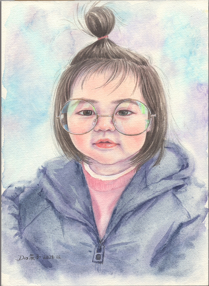 My little girl ｜水彩人像（图ZMzY1NDg5NTI0） - 创作习作 - 站酷设计师Dio荻子原创素材 - 站酷ZCOOL
