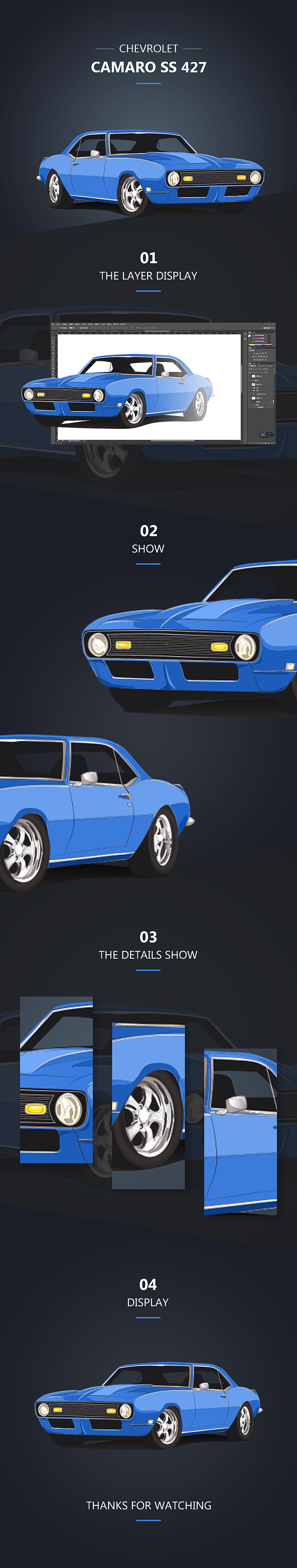 美式肌肉车临摹