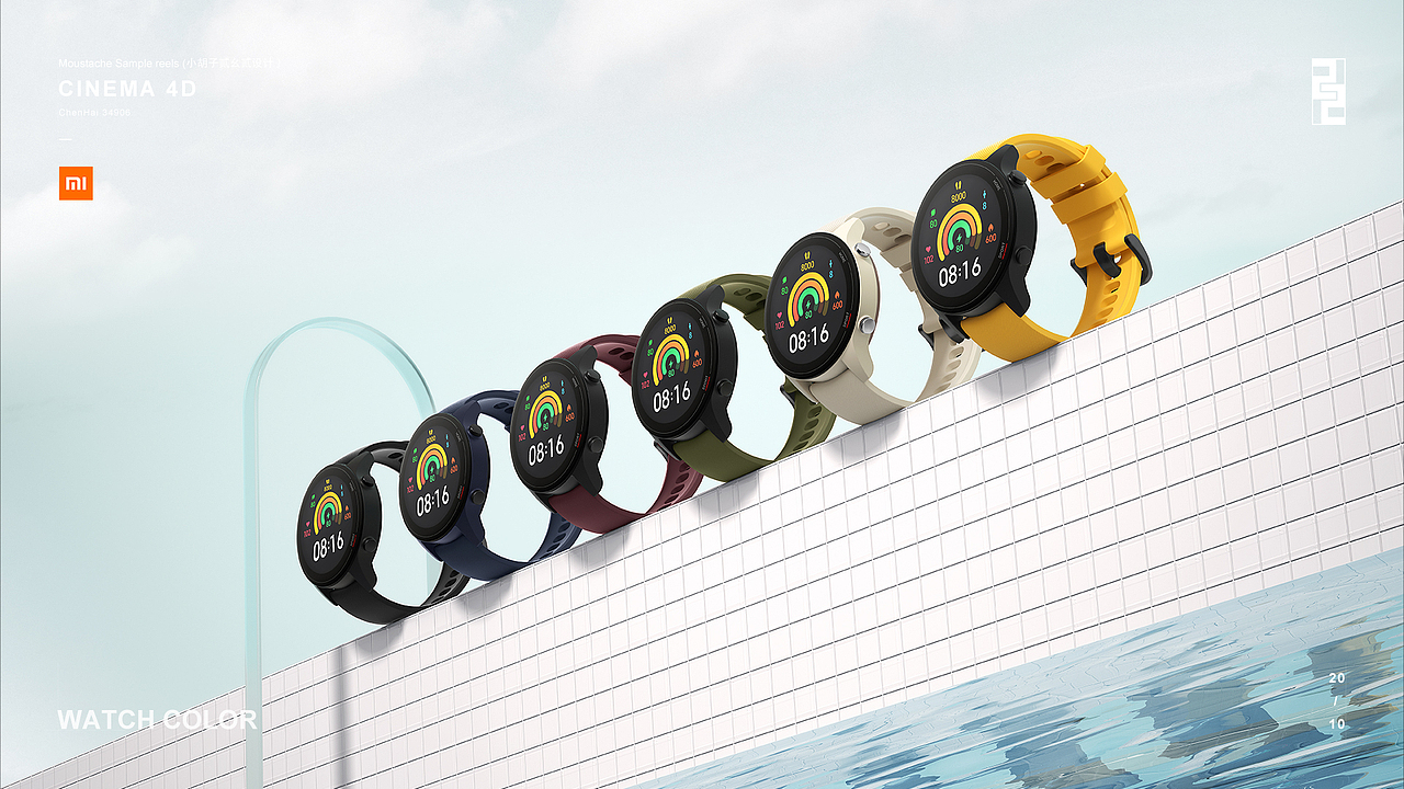 小米路由器AX6000 手表Color小方平-C4D【9-12月项目】