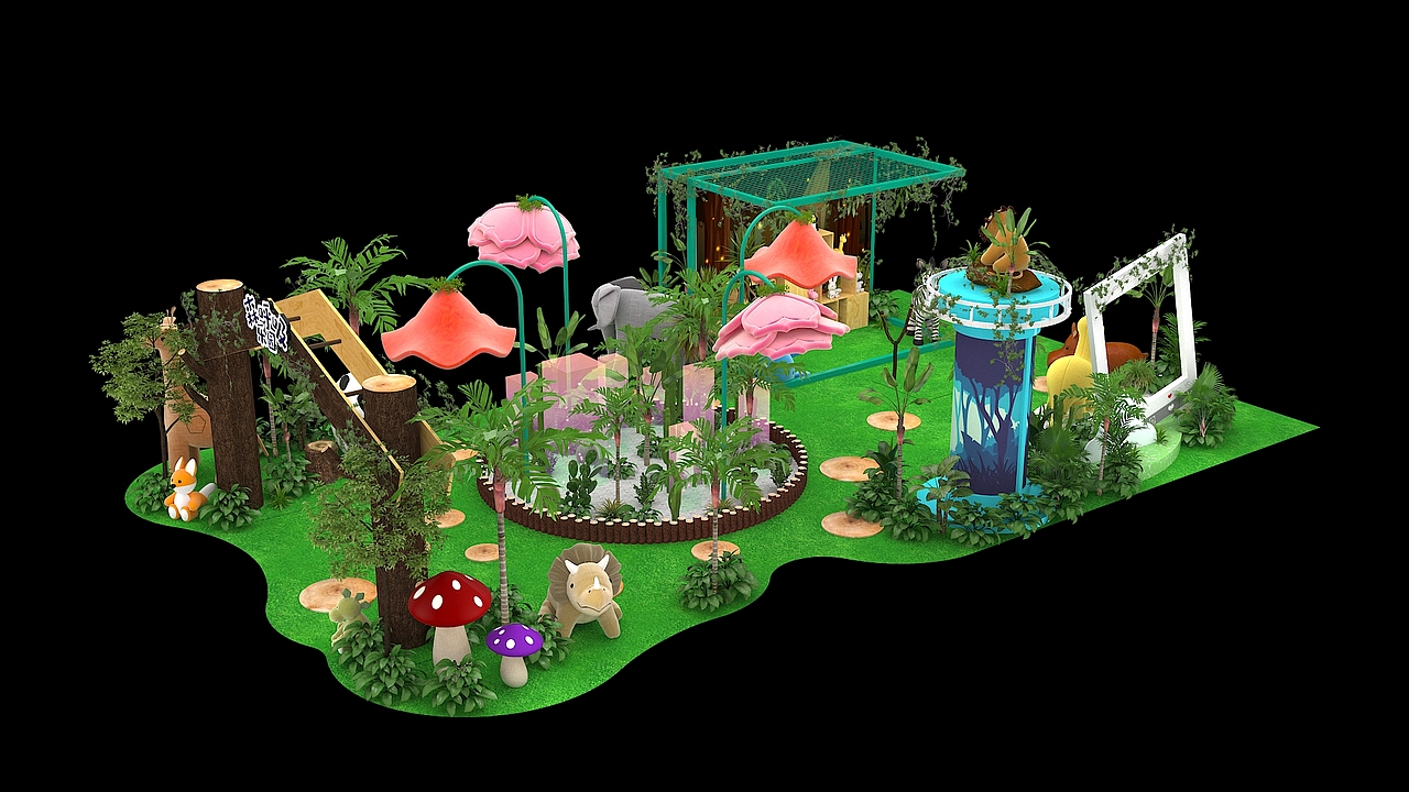 春季互动中庭美陈