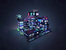 MAGICAVOXEL練習(xí)：夜景體素小場景