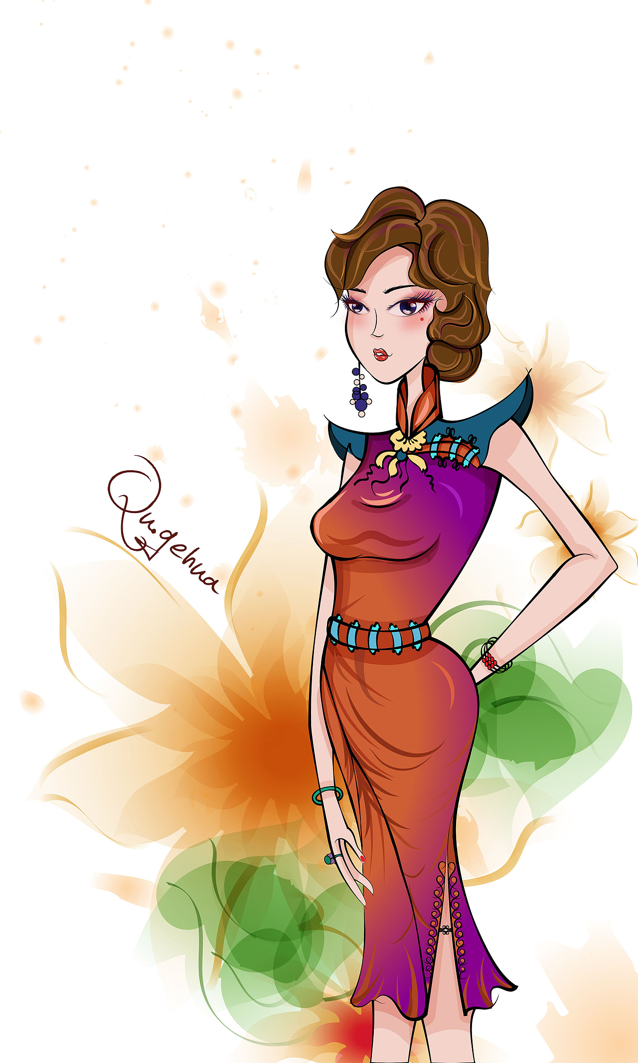 民国旗袍女造型创作