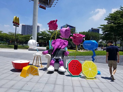 玻璃钢抽象雕塑  玻璃钢大象雕塑  园林景观雕塑