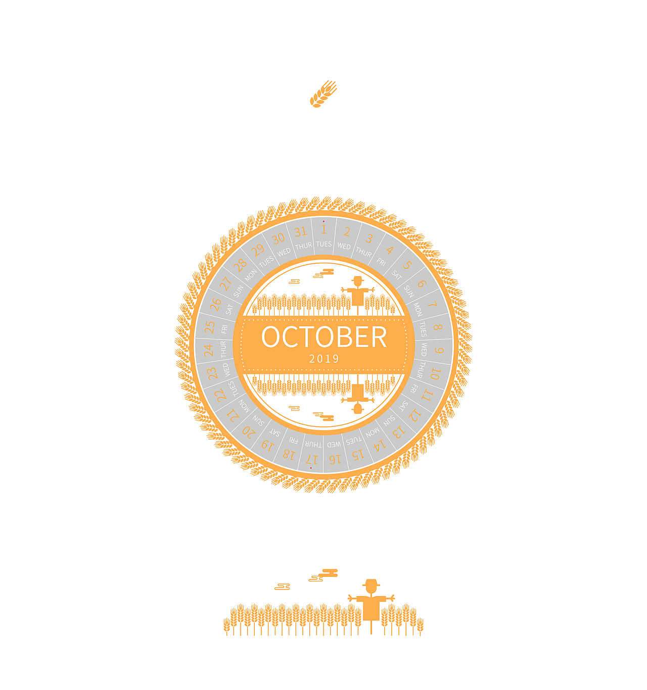 2019圆形日历设计