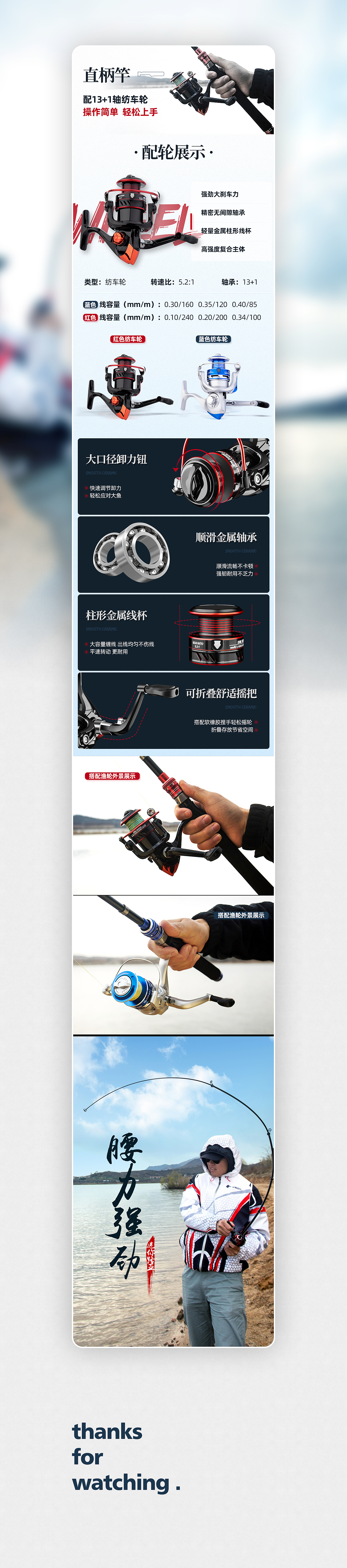 渔具鱼竿-迷你伸缩路亚竿-详情页展示