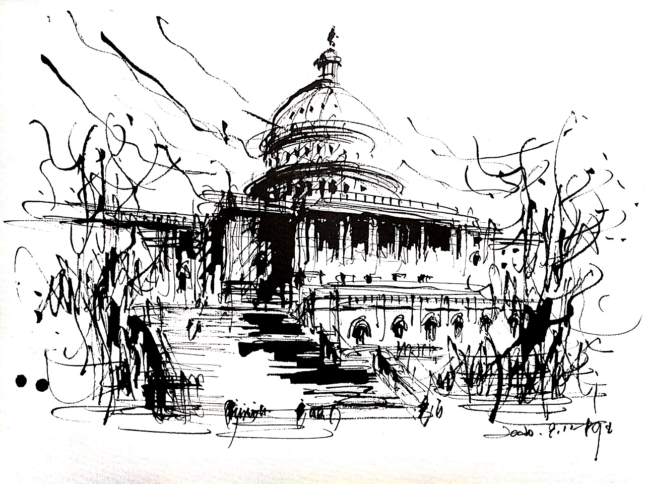 阿王速写建筑风景