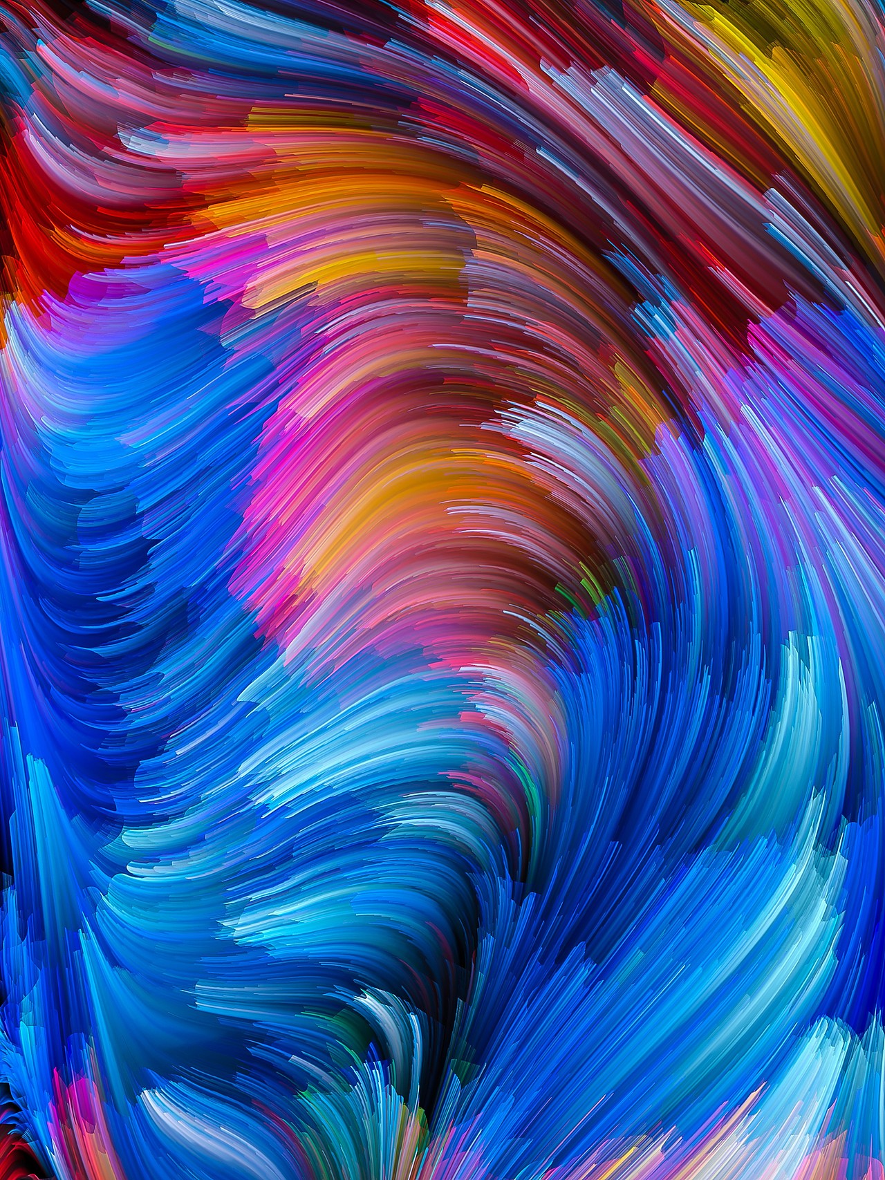 梦幻七彩质感底纹背景线条波浪设计素材