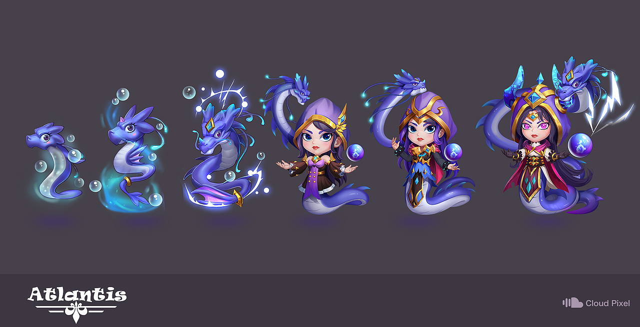 atlantis mermaid（图ZMjE1NjAyOTk2） - 游戏原画 - 站酷设计师CloudPixel原创素材 - 站酷ZCOOL