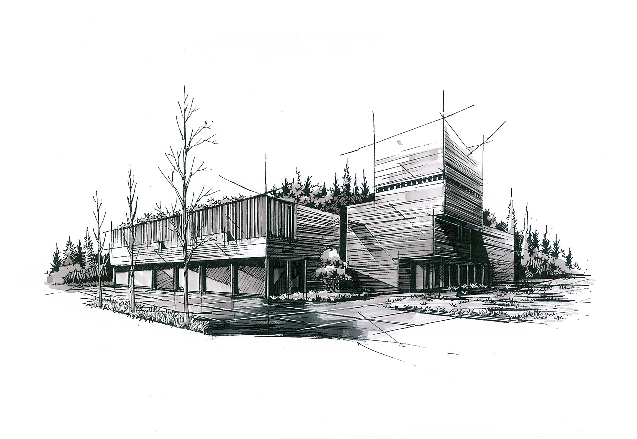 建筑画（图ZODgwNDYzNzY=） - 绘画 - 站酷设计师小影的小影原创素材 - 站酷ZCOOL