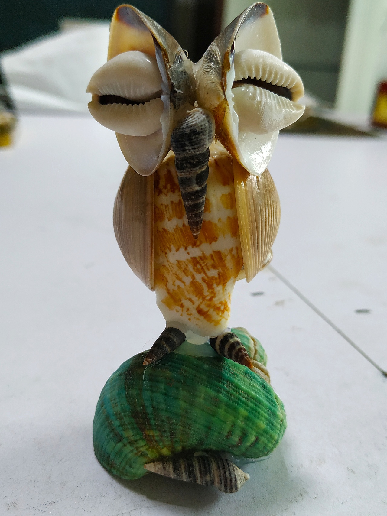 贝壳做的睡着的猫头鹰_喜欢手工的人-站酷zcool