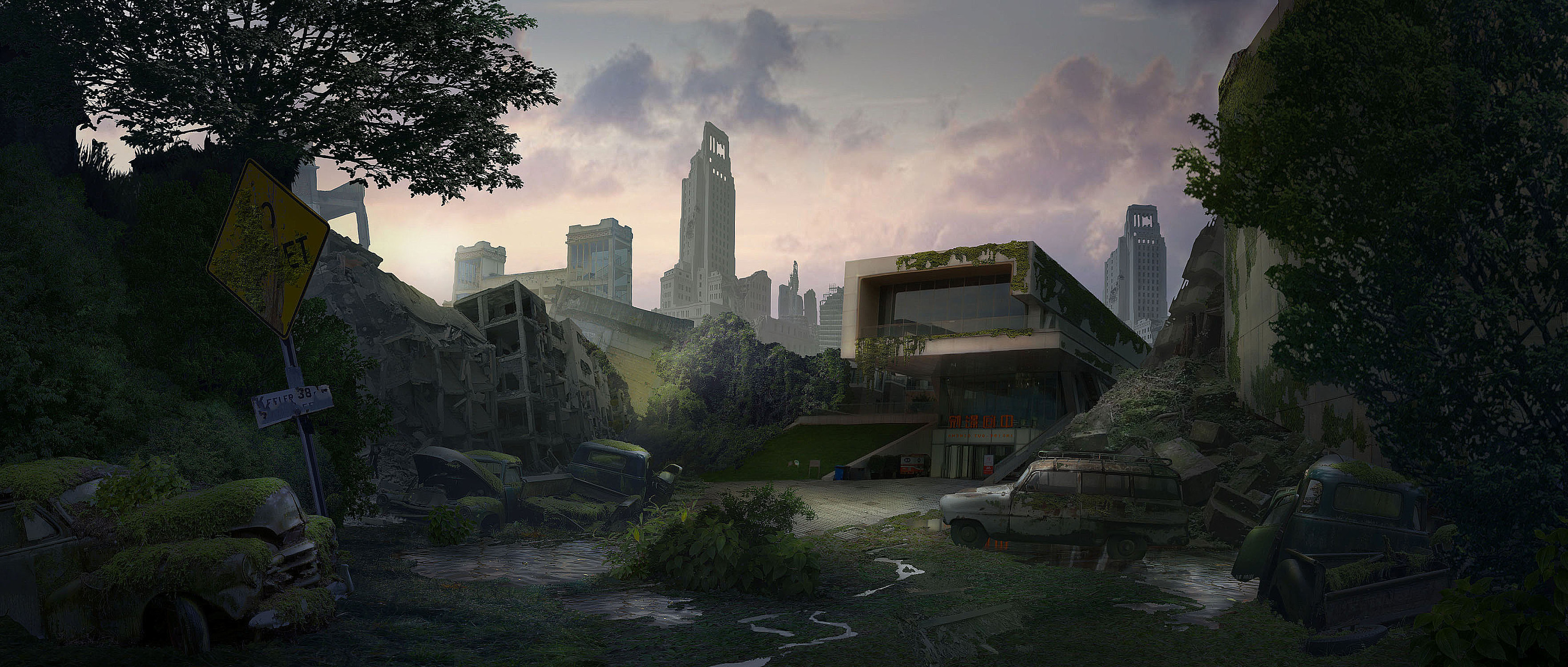 末日余辉 matte painting