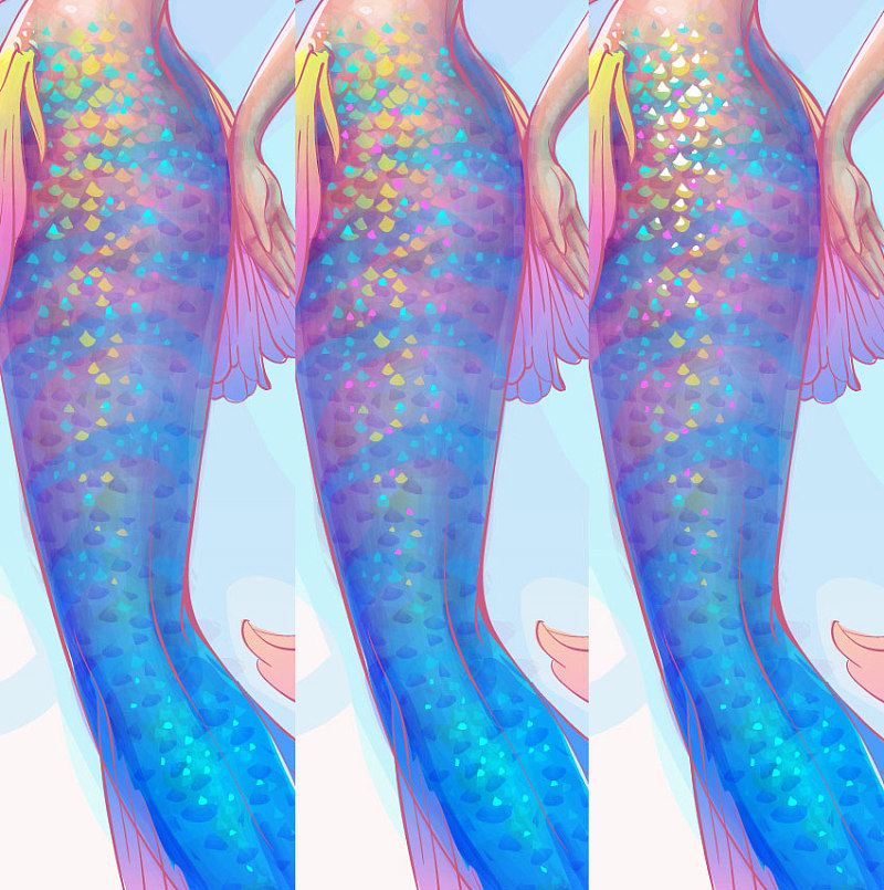 adobeillustrator制作水彩美人鱼插图