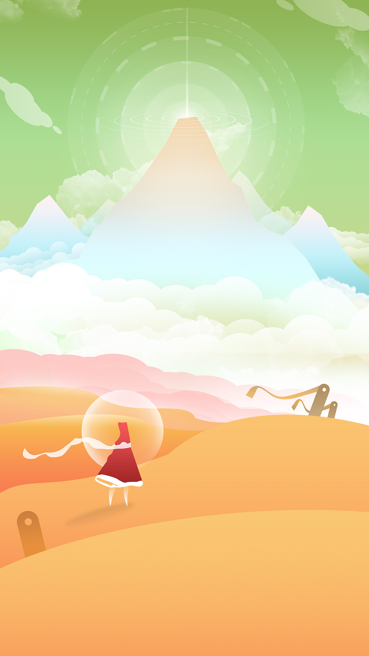 风之旅人渐变插画(可做手机壁纸哟)