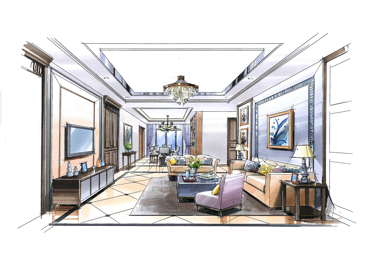 室内手绘|空间|家装设计|好学的小青年_原创作品-站酷zcool