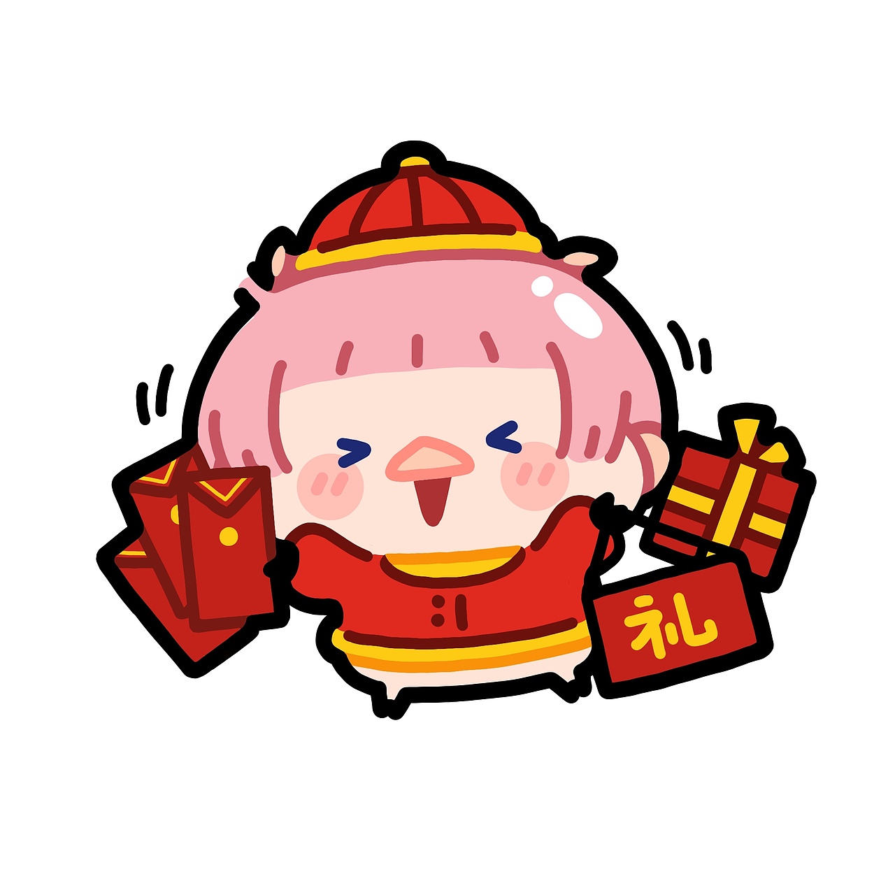 猪猪女孩桃居居新年系列表情