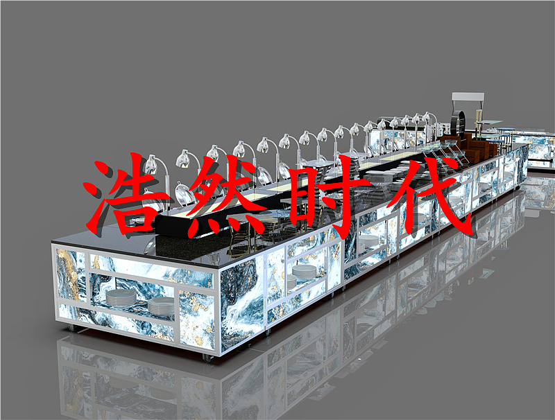 餐厅移动大理石自助餐台