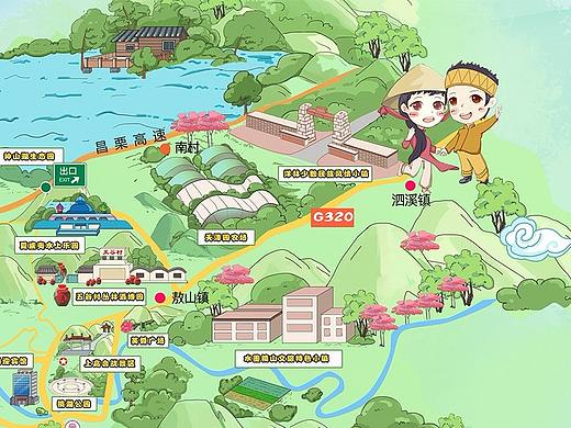 手绘政府旅游地图项目制作欣赏——杭州玄猫