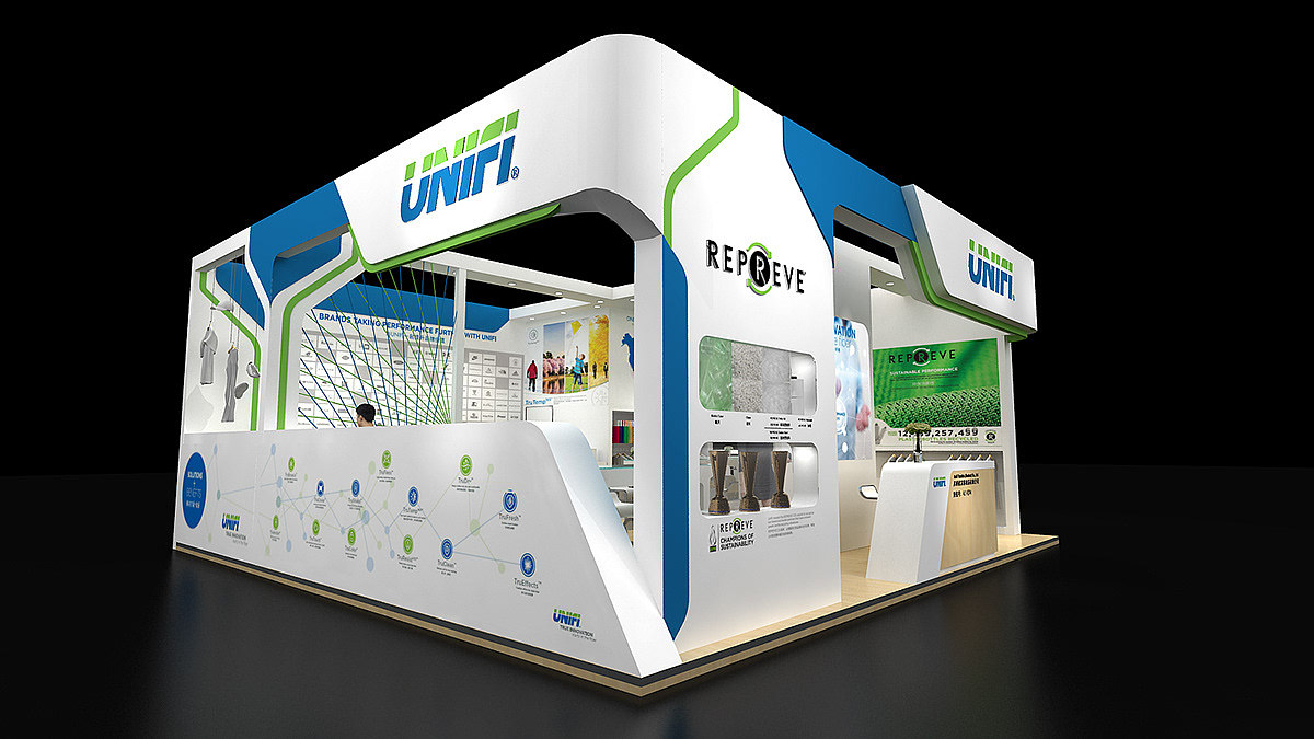 时尚简约服装展位展台3d效果图设计制作