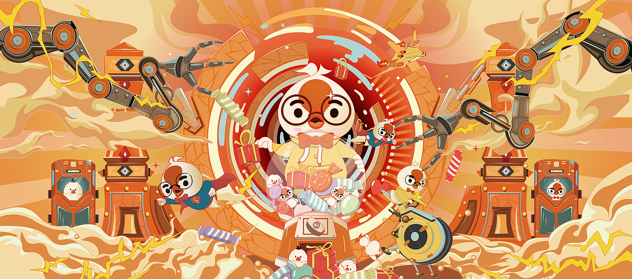 鹅小天墙绘（图ZMjg5ODQ2NzUy） - 商业插画 - 站酷设计师熬夜的大眼猫原创素材 - 站酷ZCOOL