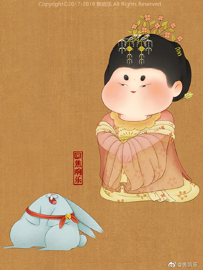 重绘《簪花仕女图》_焦响乐-站酷zcool