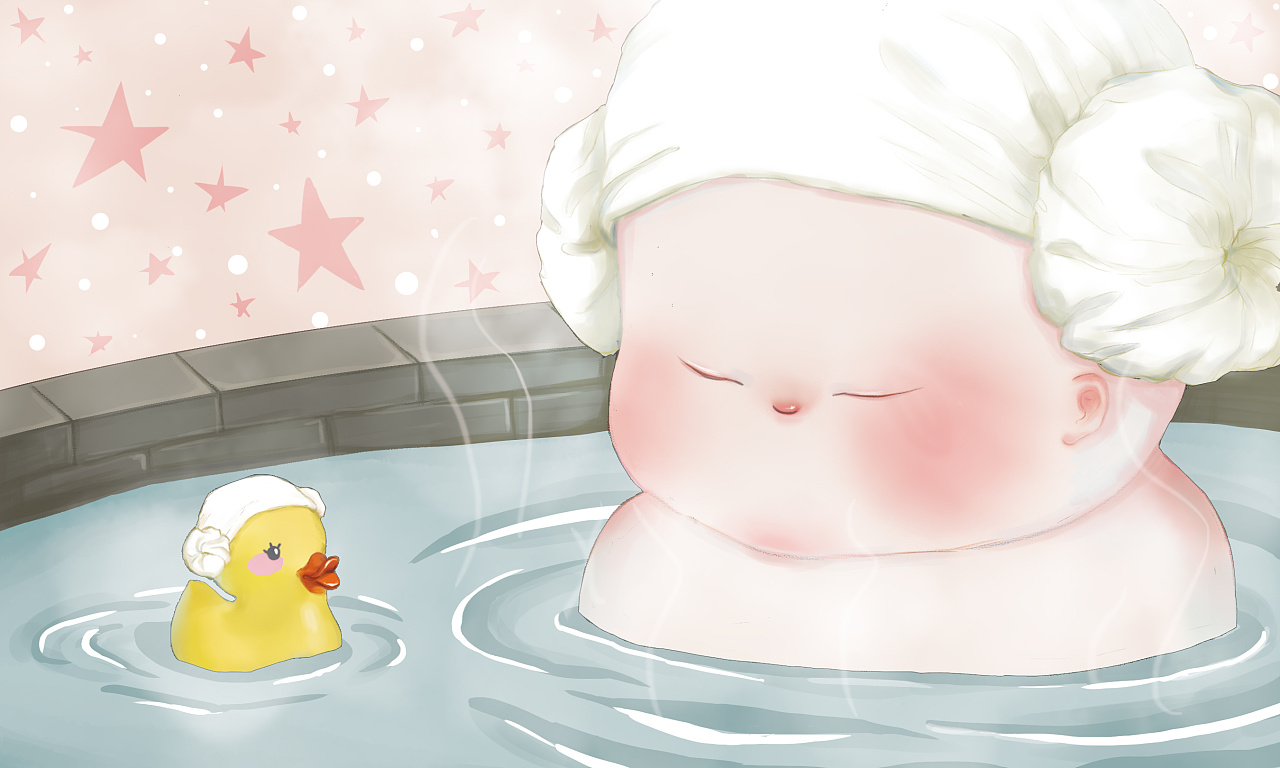 墩墩泡澡澡|插画|艺术插画|欢天喜地小肉丁 - 原创作品 - 站酷 (zcool