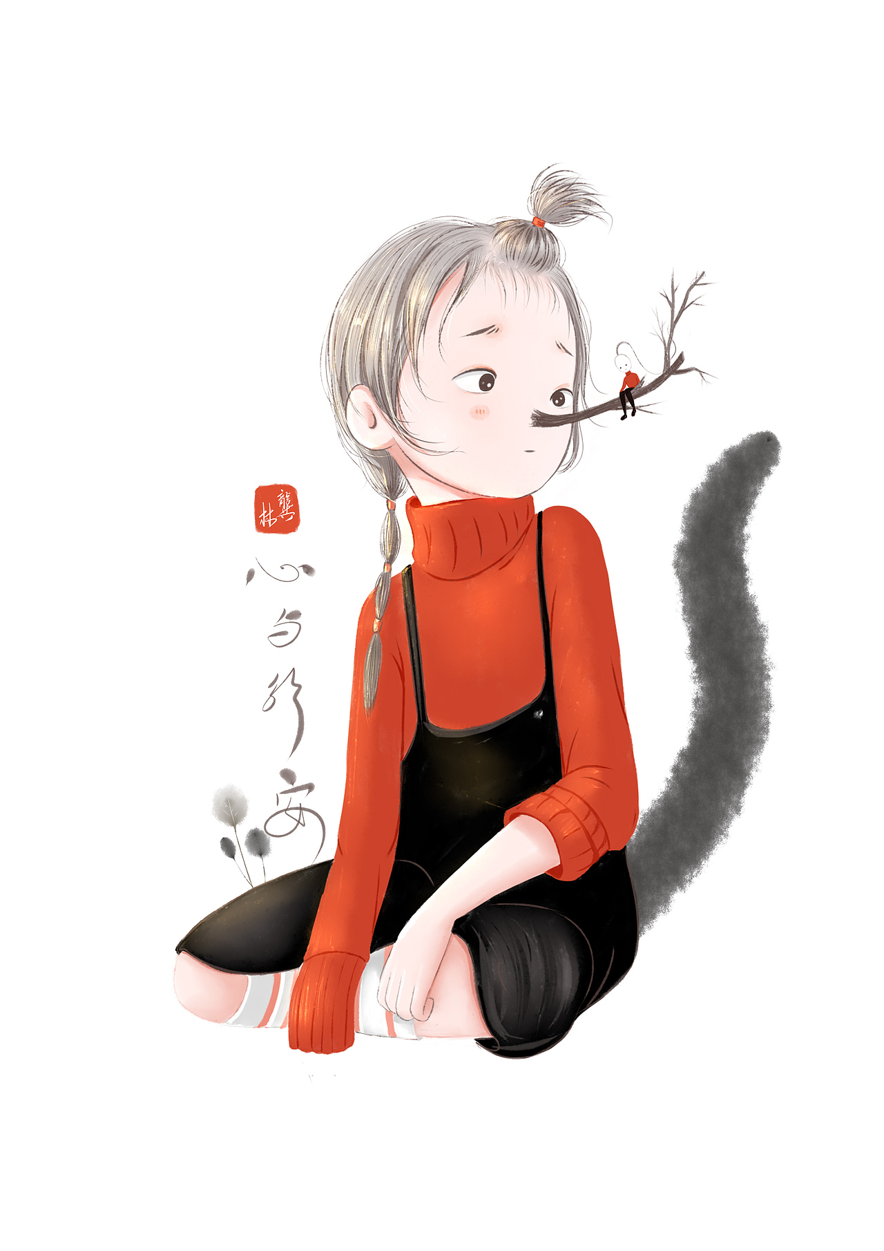 树鼻子女孩（图ZMjI5MTA1NzA4） - 创作习作 - 站酷设计师心与行安原创素材 - 站酷ZCOOL