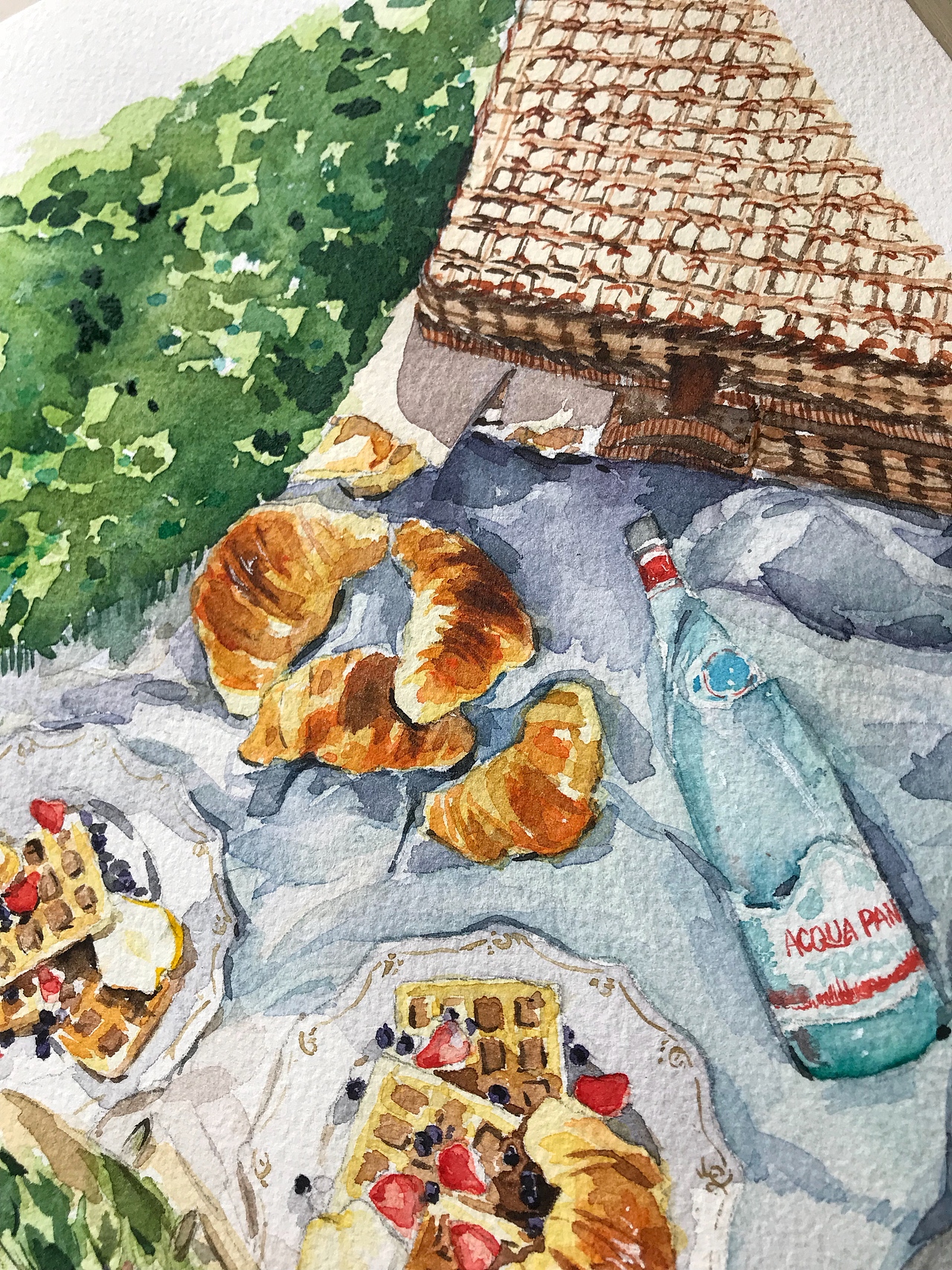 野餐,水彩|纯艺术|绘画|renatahsiao_原创作品-站酷zcool