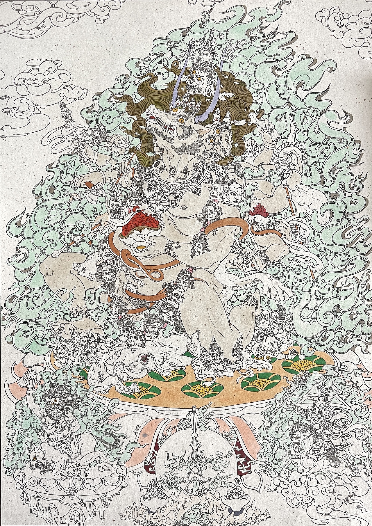 大威德金刚（图ZMzU0MDA3NDIw） - 艺术插画 - 站酷设计师风暴降临原创素材 - 站酷ZCOOL