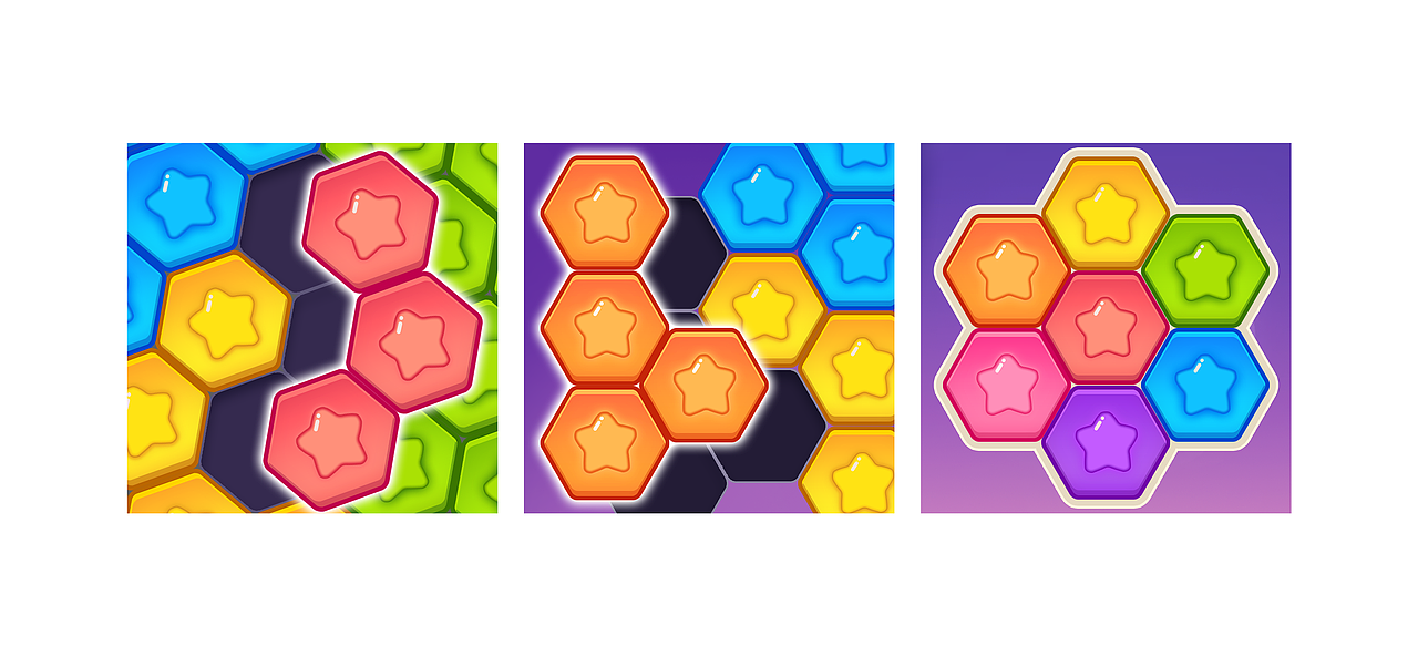 [HexaPuzzle]部分美术资源展示（图ZMjQwNDIwMDA0） - 游戏UI - 站酷设计师Pofh原创素材 - 站酷ZCOOL
