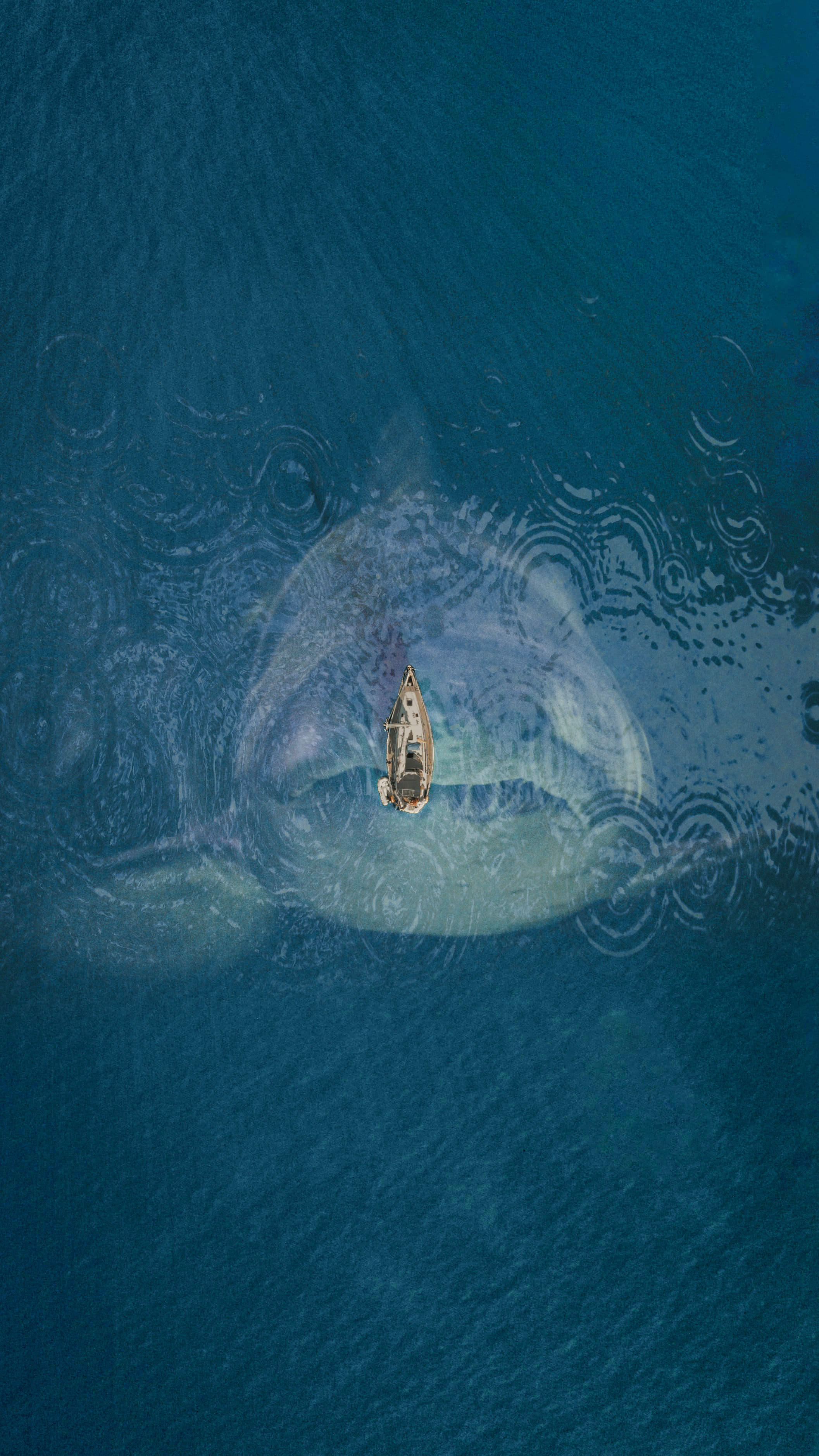 ps合成.食物上的房屋/海面上的鲨鱼