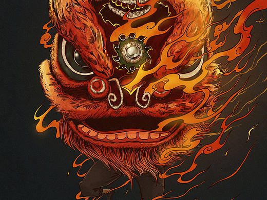 电影《雄狮少年》手绘海报