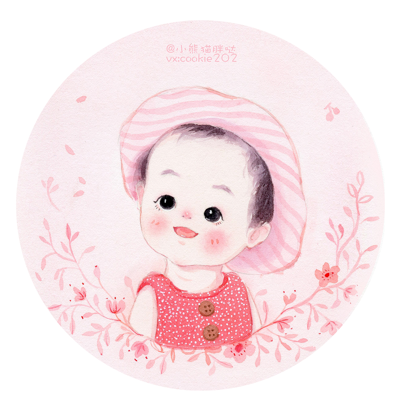 长发姐姐头像卡通插画人物手绘可爱王一博水彩彩铅少女线稿全身每日穿