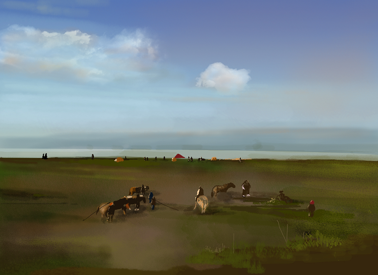 手繪兩張草原（圖ZMTIyMTQwOTI4） - 創(chuàng)作習(xí)作 - 站酷設(shè)計師耳雙原創(chuàng)素材 - 站酷ZCOOL