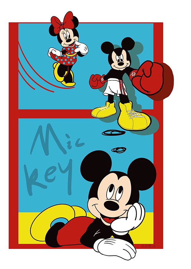 100天自学插画🔥/01米奇&米妮之幻想情侣😄