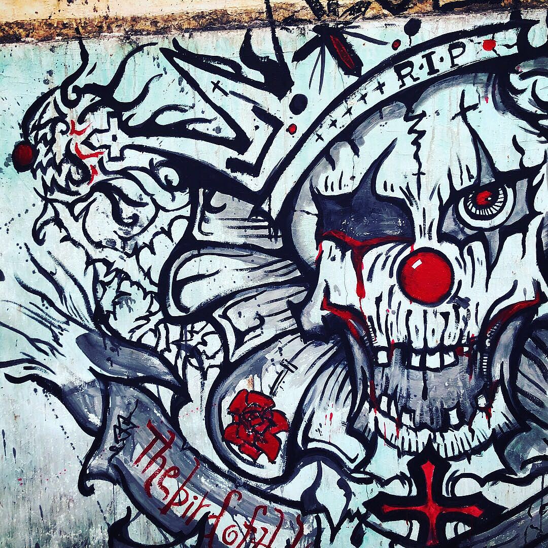 废墟墙壁绘画|插画|涂鸦/潮流|被埋葬的小丑 - 原创作品 - 站酷