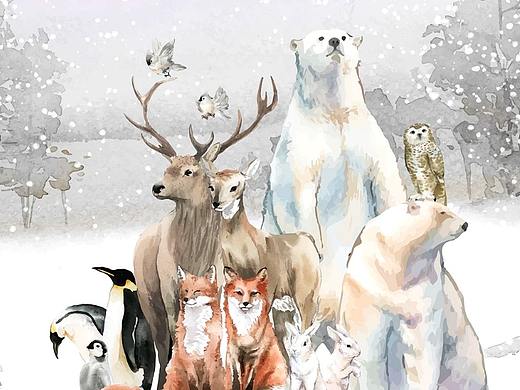 冬季仙境水彩画集（个人主页-ZMzEzNzQ4MzY=） - 艺术插画 - 站酷设计师rawpixel原创素材 - 站酷ZCOOL