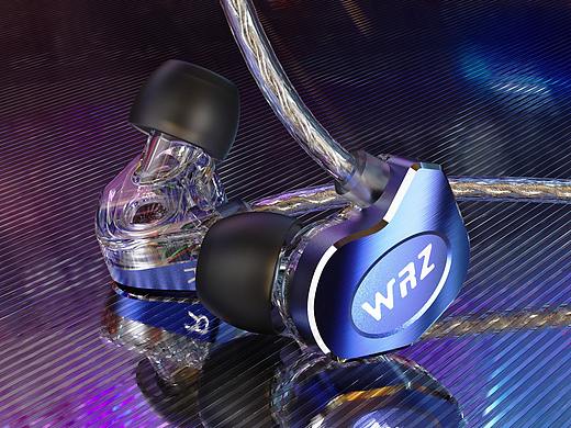 电商图 双动圈运动耳机 高透