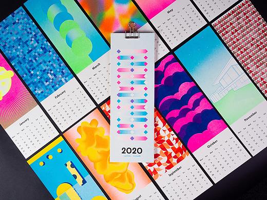 Risograph印刷墙纸日历2020