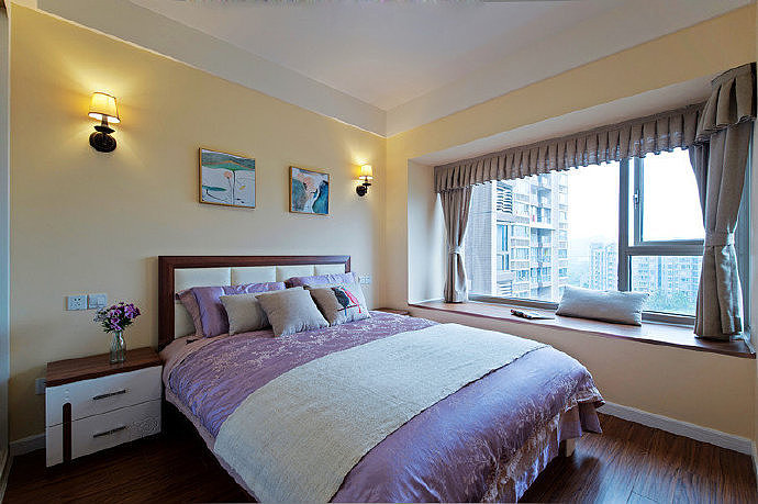 现代简约风格家居，暖色调面漆很温馨，一个简洁有爱的