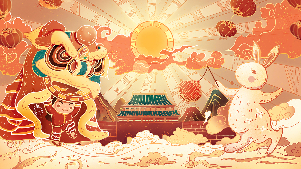 中秋&国庆双节插画（图ZMjI2ODYxNTI4） - 商业插画 - 站酷设计师鼓鼓鱼原创素材 - 站酷ZCOOL