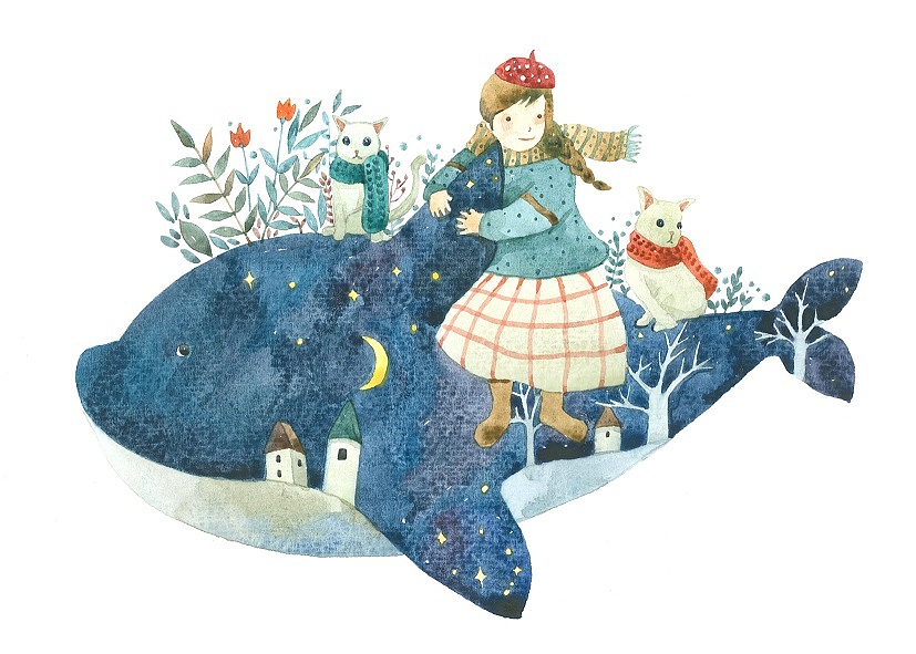 【出走的星空】林田原创水彩插画