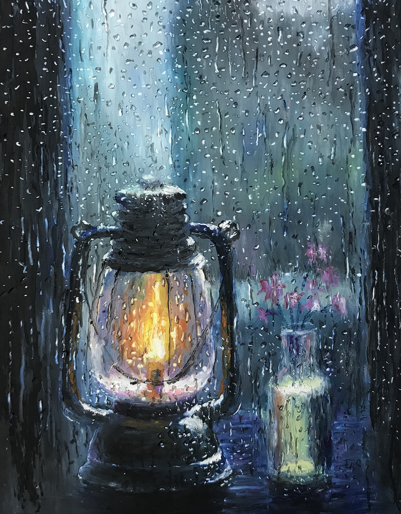 油画棒|点一盏灯等一个人.含步骤图