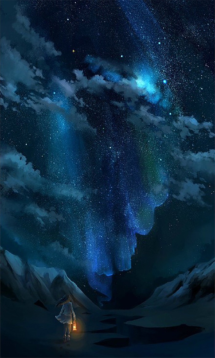 手绘插画 人物 微商 封面 主页 动漫 星空 淘宝天猫 企业 化妆品 彩妆 素材背景 VI 视觉效果