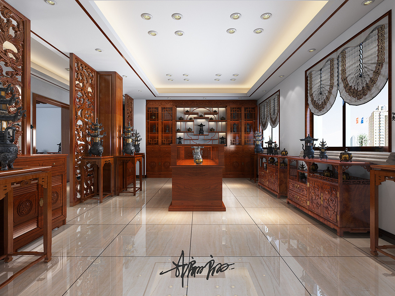 分享收藏室外效果图|学校建筑设计商业空间|美容院设计轻奢新中式