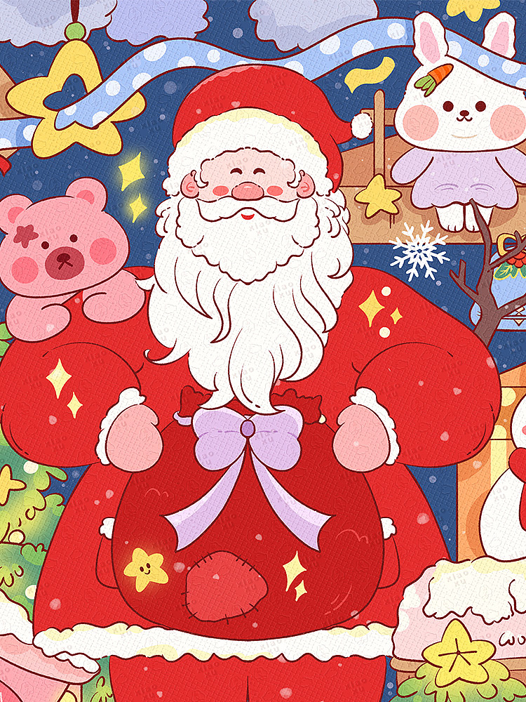 圣诞节圣诞老人场景插画